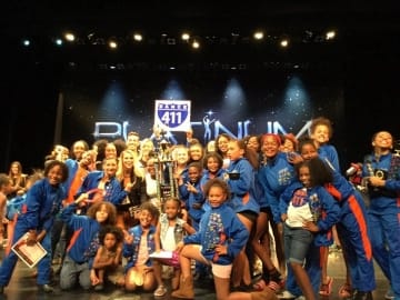 Dance 411 Performance Company wins the Top Power Platinum Award at the Platinum National Dance Competition. Photo by Debbie Bowe