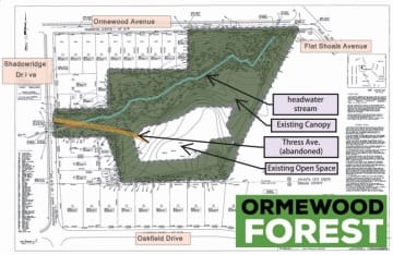 Map of Ormewood Forest in East Atlanta. Image courtesy of Save Ormewood Forest