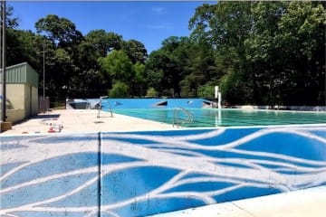 View of a mural at the Grant Park pool. Photo by Lee Arnett.