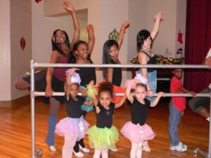 Ariel Turner with kids from Dance 411's kids and teen dance program.
