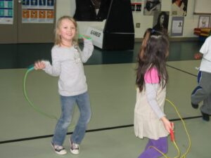 Cherokee Connell and friend jumping rope.