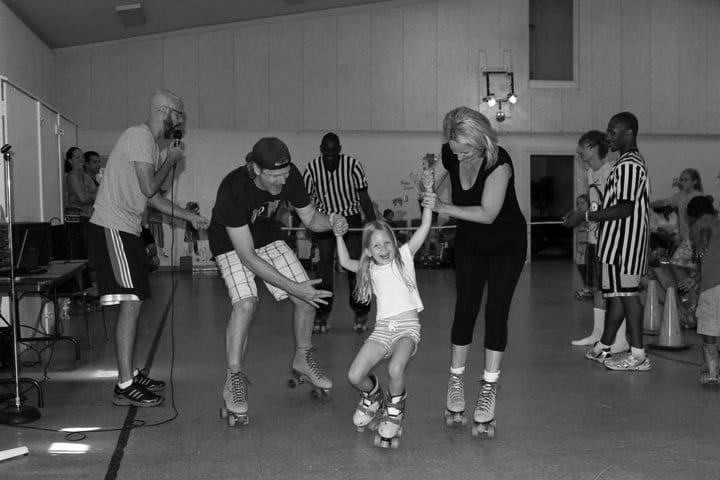 The Miller family skates at Heaven on Wheels. Photo by Ashley Miller
