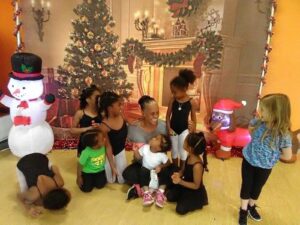 Dawn Humphrey-Shaw with her 3- to-7-year-old ballet students on the last day of class before winter break 2016. Photo: Devin A. Shaw