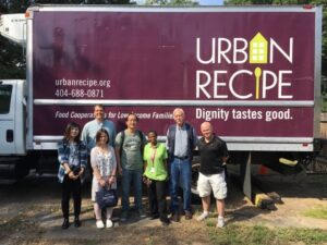 Jeremy Lewis, Spanga Gwabeni, and Chad Hale of Urban Recipe with visitors from Second Harvest Asia in Tokyo, Japan. Photo: John Hale