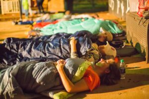Participants in the Sleep Out to Support Homeless Families event. Photo courtesy of Nicholas House