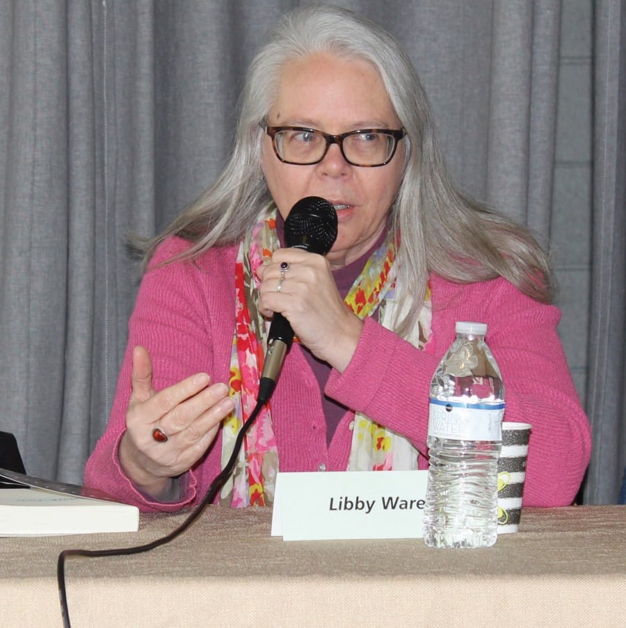 Libby Ware reads from her book, Lum, her novel about an intersex young woman growing up in rural western Virgina.. Photos by Martyn Hope.