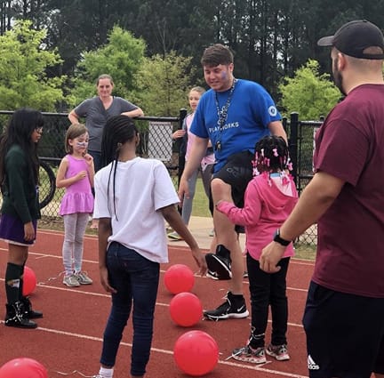 Photos of elementary students at Drew Charter School enjoying opportunities for physical activity and safe, meaningful play through Playworks. Photos courtesy of Playworks