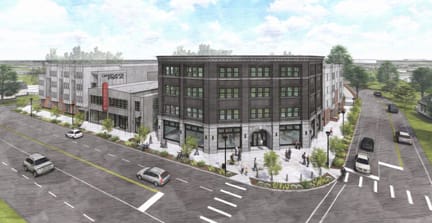 Rendering of the project at the intersection of Moreland Avenue and Glenwood Avenue looking west. Photos/images courtesy of King Properties