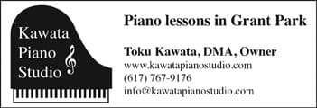 Ad for Kawata Piano Studio, phone 617-767-9176, web: https://www.kawatapianostudio.com
